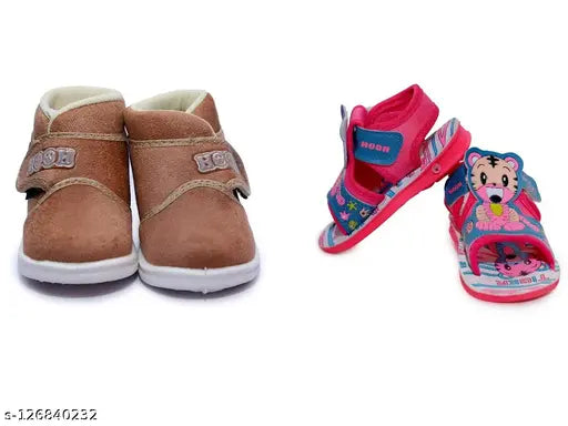 Canvas & rubber BOOMERCUBSCombo Whistle Hooh CHU-CHU Shoes & Tiger Sandals, vibrant footwear for 3-6 month olds