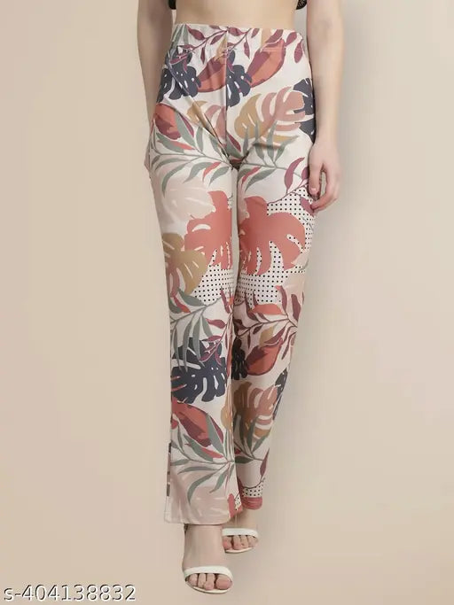 Cotton blend high-rise trouser for women, solid pattern, versatile appeal, India-made fashion