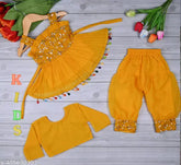 Georgette solid-color kid's dress, Flawsome Comfy Girls Frocks & Dresses for 0-12 months, Indian plazzo set on mannequin
