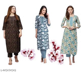 Women's printed top & bottom set, three-quarter sleeves, Indian handloom clothing for women