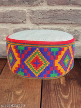 Striped Pahadi Kullu Himachali wool cap for women, traditional festive wear