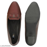 Colorblocked PU ballerinas with stylish block heel bellies, Indian origin, slip-on design (IND-4, IND-5, IND-6, IND-7)