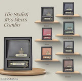 Personalised faux leather wallet and keychain set for men, customizable with name and initials, free size (11cm x 9cm)