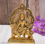 Brass handicraft Durga MATA idol, 11 cm x 11.5 cm x 10 cm, Indian deity showpiece for home or office during Navratri festival