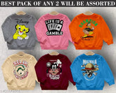 Blue fleece kids sweatshirt combo pack of 2 with adorable dog print, perfect for winters. Long sleeve, cotton blend fabric, versatile for various occasions. Available in sizes: 2-3Y, 3-4Y, 4-5Y, 5-6Y, 6-7Y, 7-8Y, 8-9Y, 9-10Y, 10-11Y, 11-12Y, 12-13Y, 13-14Y, 14-15Y, 15-16Y. Made in India