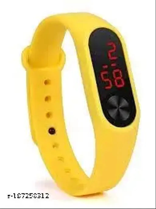 Yellow LED digital watch, free size, latest arrival for kids