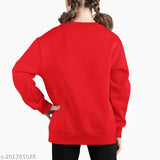 Red and green cotton blend long sleeve Christmas sweatshirt for kids, printed with festive design