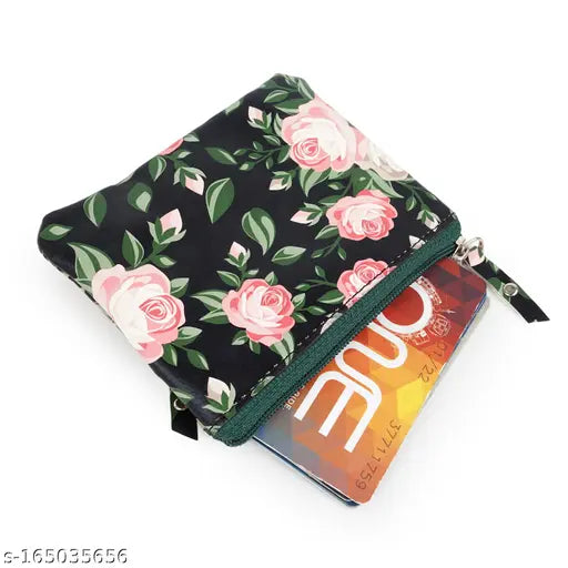 PU leather handbag organizer with zipper, solid net design, 2 compartments, free size (11cm x 9cm)