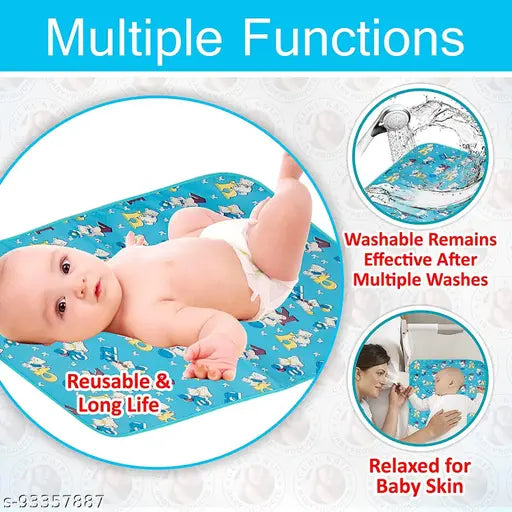 Waterproof cotton abstract net newborn baby mat for urine protection, easy to clean and compact. Perfect for diaper changes, bed protectors, or play mats. Made in India
