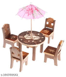 Silk self-design small kid's chair toy, handmade wooden furniture for play, Indian craftsmanship