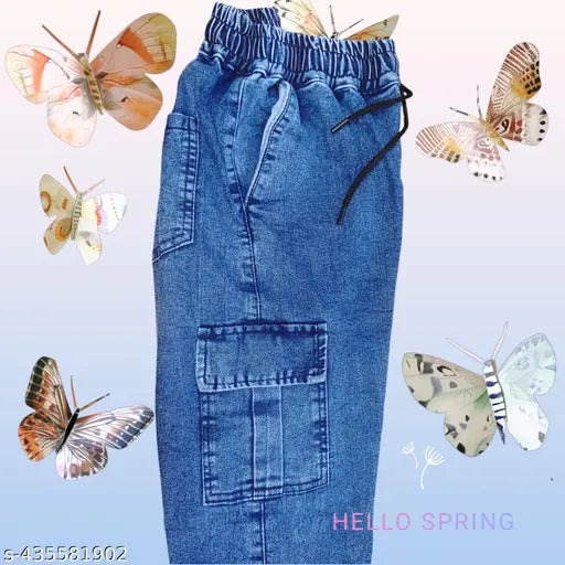 Denim jogger pant for men & boys, exclusive fashion by NR. Mart, trendy wash denim fabric, comfortable fit, sizes 28 and 30 (waist 28in/30in, length 38in, hip 32in/34in), India origin