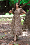 Georgette Chitas kurti, digital printed with exclusive Sabysachi design, full inner length 52 inches, India