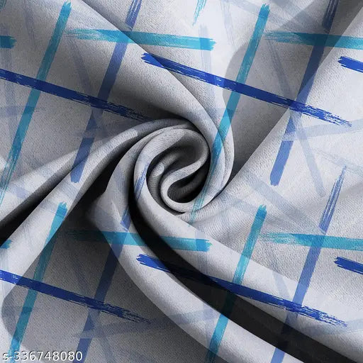 Elastic-fitted glace cotton double bed sheet (72x78 inches) with two 18x28 pillow covers, checkered pattern, perfect for summer, Indian-made