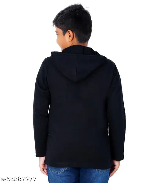 Pure cotton boys' winter hoodie with long sleeves and printed pattern, suitable for 11-13 years old