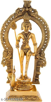 Oxide metal, 3.5" x 10" x 2.5", Lord Murugan Feng Shui figurine, handcrafted Indian deity showpiece