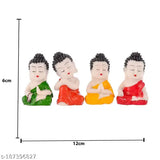 Multicolor polyresin baby monk Buddha statues for home & office decor (6x4x3 cm), intricately handcrafted by Indian artists