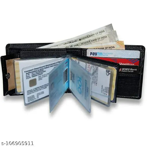 Solid faux leather Sonrisa Men's wallet, ultra-slim design with 2 compartments, perfect for daily use in denim or formal trousers