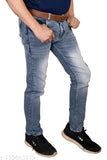 Solid denim men's jeans (pack of 1), size 32x42, Indian-made