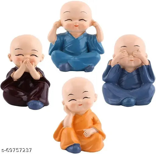 Multicolor ceramic Buddha figurines, intricate hand-crafted design, ideal for home decor or gift