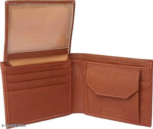 Textured PU leather men's wallet, 2 compartments, modern design, perfect gift, imported