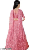 Acrylic and net semi-stitched lehenga choli for girls, embroidered with three-quarter sleeves. Indian party wear for 8-15 year olds