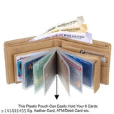 Cream faux leather men's wallet, textured pattern, 5 compartments, free size (L:12cm, W:10cm), high-quality Indian product