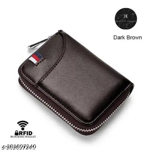 Faux leather/leatherette cardholder for men and women, solid pattern, dual compartment, free size, made in India