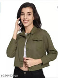 Denim olive green jacket, self-design net pattern, long sleeves, sophisticated look, versatile for day or night, made from cotton blend
