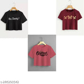 Printed cotton blend new crop top for women, trendy short sleeves fashion, Indian origin