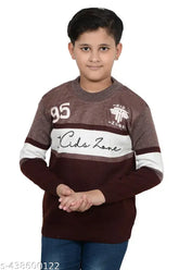 Colorblocked wool kids sweater, 8-12 years, DSHIVAYE TREDERS design, India origin