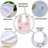 Multi-colored, quick-dry, lightweight GOBS waterproof baby bibs pack of 3 - soft, skin-friendly, water-resistant accessory essential for feeding time. Made in India