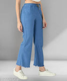 Light Blue Stretchable Premium Denim Flared Jogger Jeans, high waisted, baggy fit for women