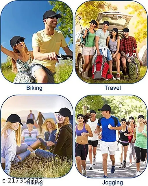 Navu blue cotton baseball cap, cool and trendy unisex design from India