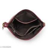 Voguish printed net leather slingbag, exclusive design by WOMEN MARKS, free size (15x3.5x7.3 inches), features 1 external and 2 main compartments, 1 inner pocket, and 1 mobile pouch