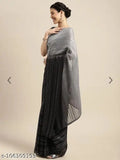 Striped sequin Georgette weightless peddling saree with separate velvet blouse, free size