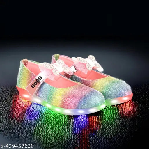 Led Lighting Rainbow Faux Leather Sandals for Kids up to 7 years, breathable and waterproof soles with LED lights