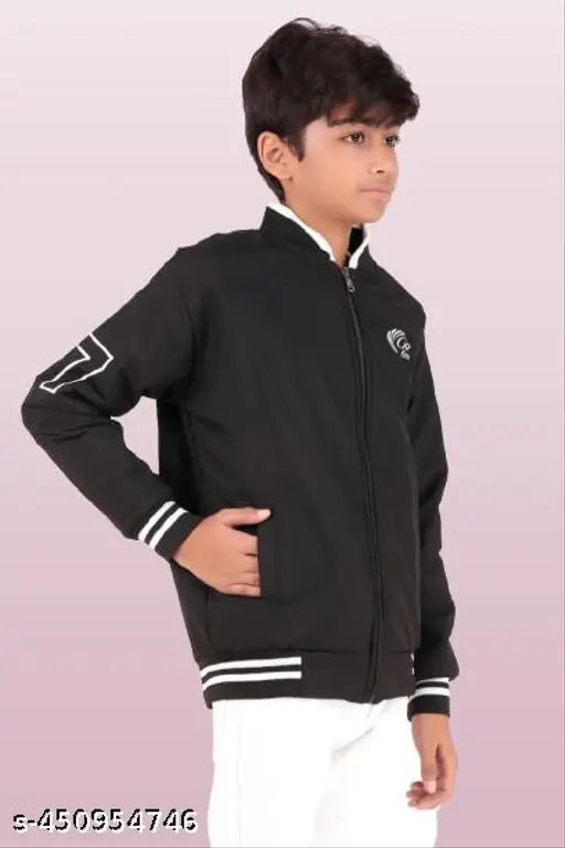 Nylon long sleeves winter jacket for kids, trendy and regular wear style in solid pattern, suitable for ages 14-15 years