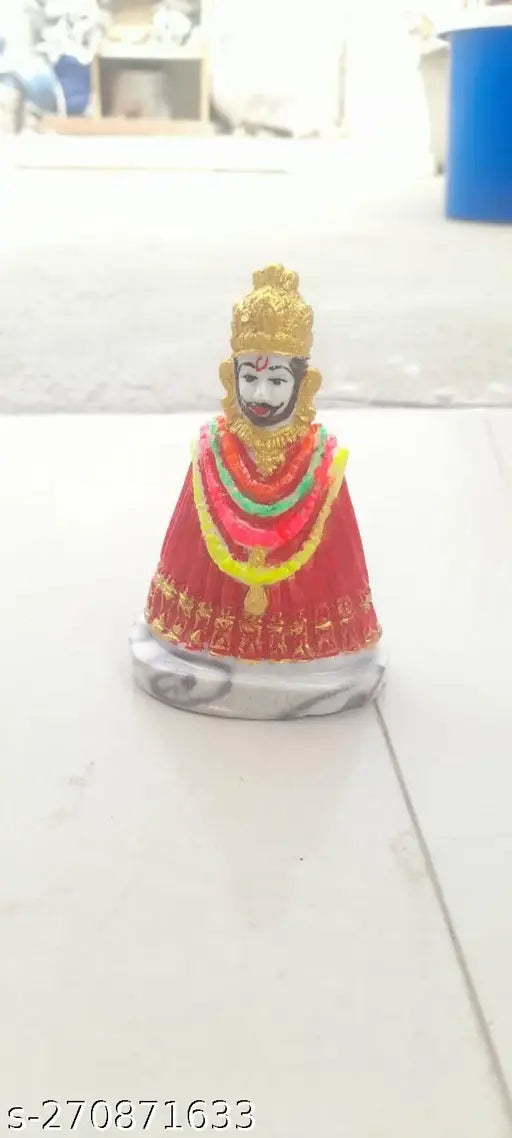 Multicolor Marble Lord Khatu Shyam Ji Idol Statue, spiritual home decor piece for Puja Vastu
