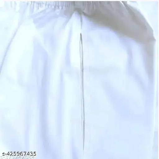 White Chikankari cotton pants, beautiful Chicken Kari design, elastic waistband, dual pocket