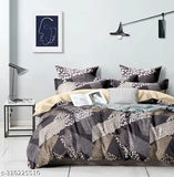 Trendy Home Super King Premium Cotton Botanical Bedsheet, 108x108 inches, high-quality for homes/hotels/luxury rooms, 2 pillow covers included