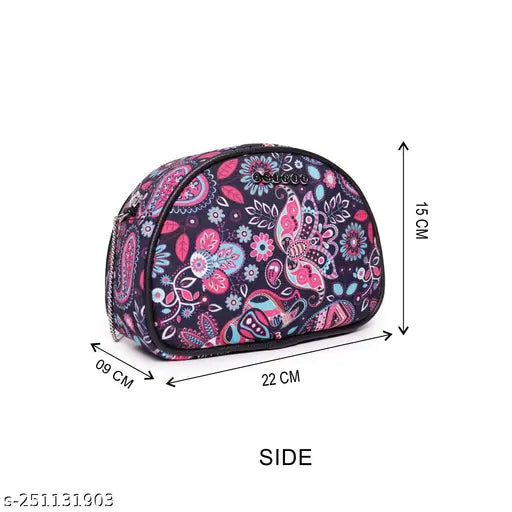 Canvas ASTRID D Shape sling bag, printed net design, free size, trendy accessory for western and indowestern looks