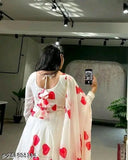 Georgette designer kurta with dupatta, black long-sleeved anarkali gown for women party wear, Indian fashion ethnic attire