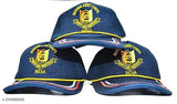 Navy Blue Polyster NCC Logo Embroidered Net Cap for Boys & Girls Cadets - National Cadet Corps uniform accessory