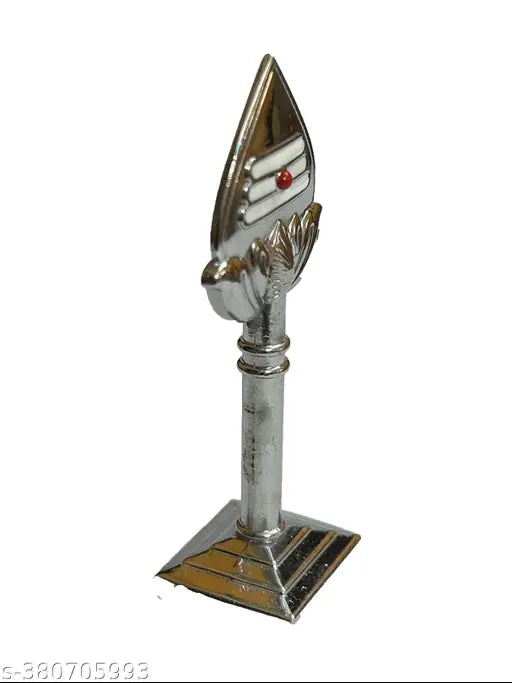Silver-colored small size Murugan Vel idol figurine for dashboards, pooja rooms, and office decor, 7cm tall, ideal for gifts and festive occasions. Handcrafted in India with slight variations