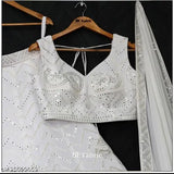 Embellished georgette women's choli and dupatta set, semi-stitched with 43 inch waist and 70 inch length, Indian designer lahenga choli