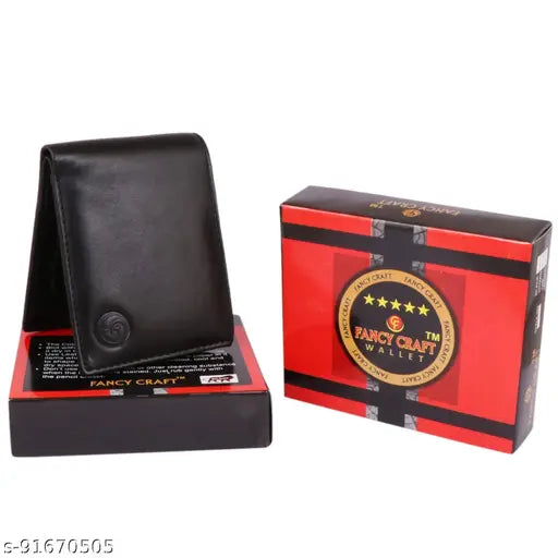 Black leather men's purse, Fancy Caraft design, 2 compartments, perfect for gents wallet, natural shiphide material