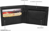Violet faux leather men's wallet with 3 compartments, stylish and sophisticated design, perfect for gifting or personal use