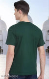 Stylish green cotton blend men's leaf print short sleeve T-shirt, tropical design for summer wear