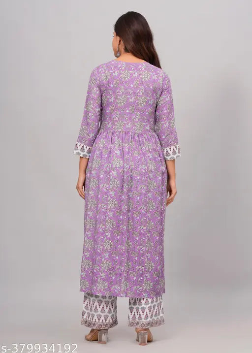 Anarkali women's rayon printed soft fabric kurti, three-quarter sleeves, vibrant color combo, S-XXXL sizes