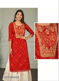 Red embroidery kameez with matching sharara, women's festive wear set for parties and events
